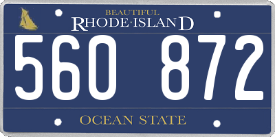 RI license plate 560872