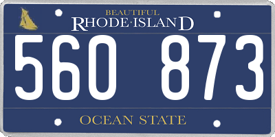 RI license plate 560873