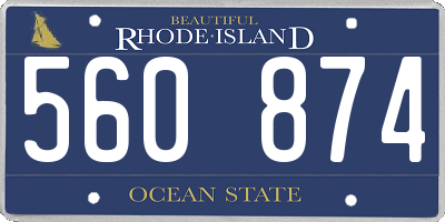 RI license plate 560874