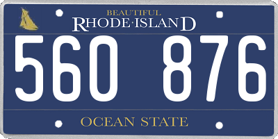 RI license plate 560876