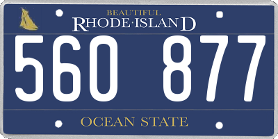RI license plate 560877