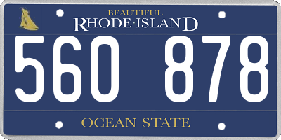 RI license plate 560878