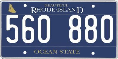 RI license plate 560880