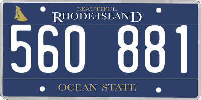 RI license plate 560881