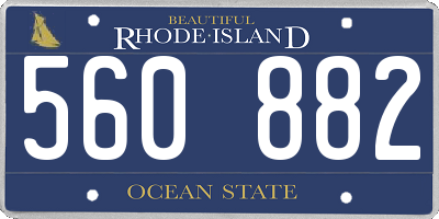 RI license plate 560882