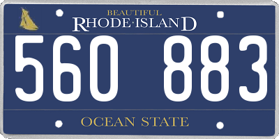RI license plate 560883