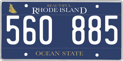 RI license plate 560885