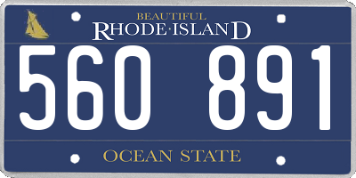 RI license plate 560891
