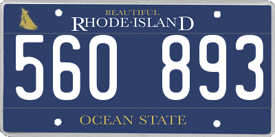 RI license plate 560893