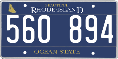 RI license plate 560894