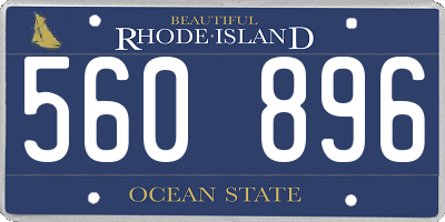 RI license plate 560896