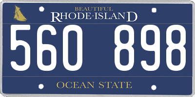 RI license plate 560898