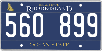 RI license plate 560899