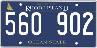 RI license plate 560902