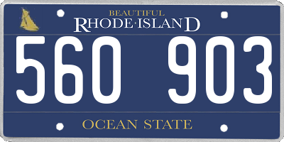 RI license plate 560903
