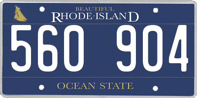 RI license plate 560904