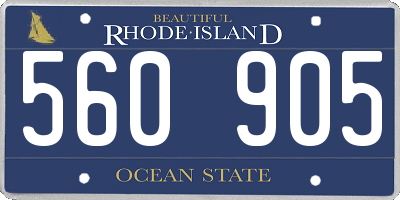 RI license plate 560905