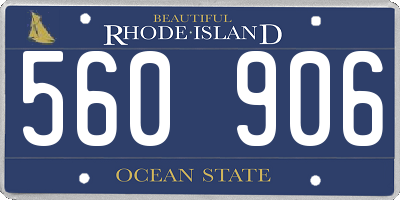 RI license plate 560906