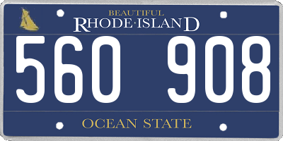 RI license plate 560908