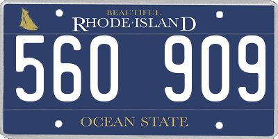 RI license plate 560909