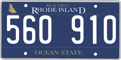 RI license plate 560910