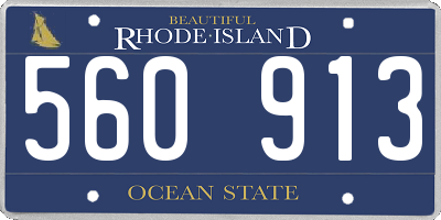 RI license plate 560913