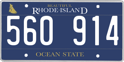 RI license plate 560914