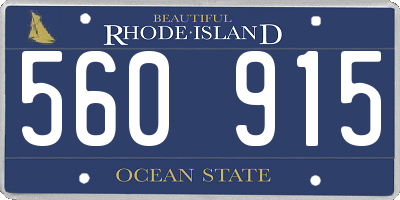 RI license plate 560915