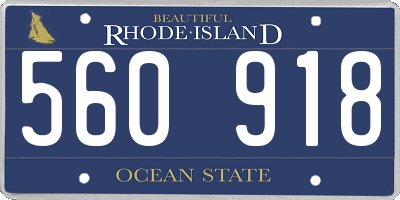 RI license plate 560918