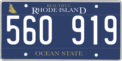 RI license plate 560919
