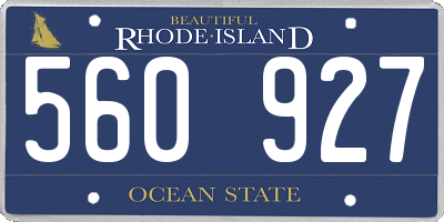 RI license plate 560927