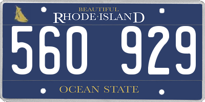 RI license plate 560929