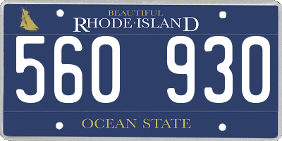 RI license plate 560930
