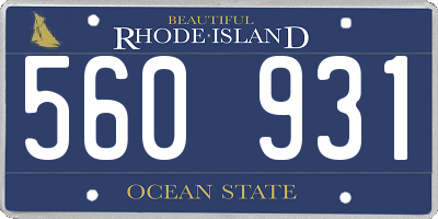 RI license plate 560931