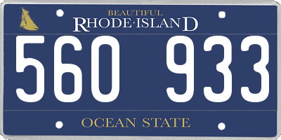 RI license plate 560933