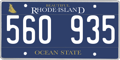 RI license plate 560935