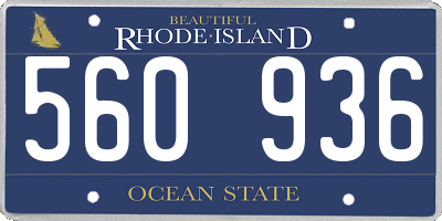 RI license plate 560936