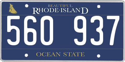 RI license plate 560937