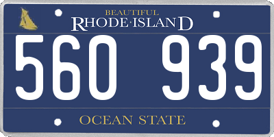 RI license plate 560939