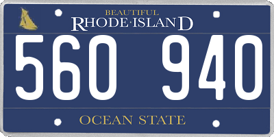 RI license plate 560940