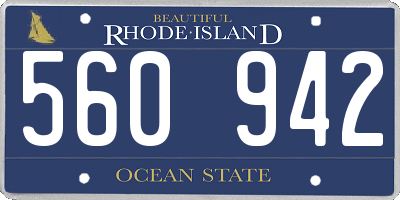 RI license plate 560942