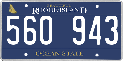 RI license plate 560943