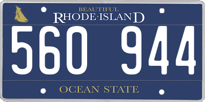 RI license plate 560944