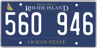 RI license plate 560946