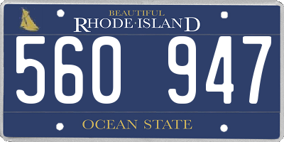 RI license plate 560947