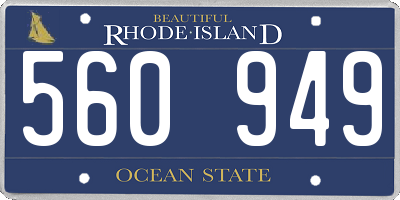 RI license plate 560949