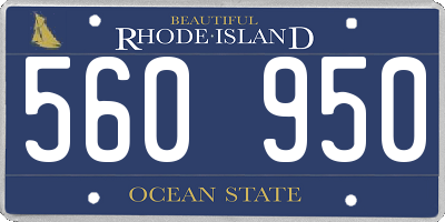 RI license plate 560950