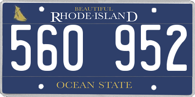 RI license plate 560952