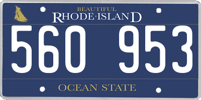 RI license plate 560953