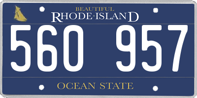 RI license plate 560957